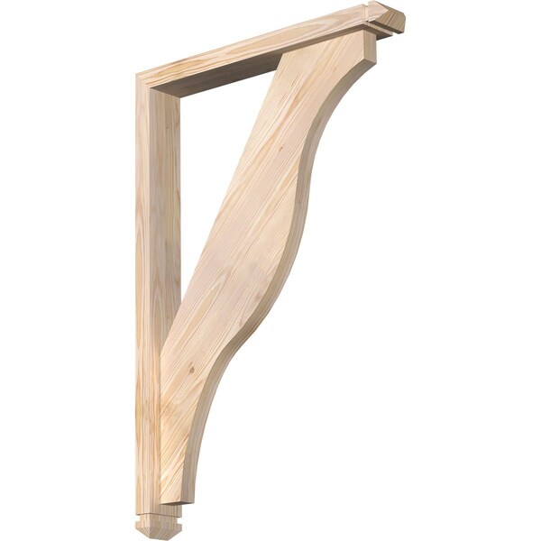 Ekena Millwork Funston Arts and Crafts Smooth Bracket w/ Offset Brace, Douglas Fir, 3 1/2"W x 24"D x 36"H BKT0402X24X36FST03SDF - main